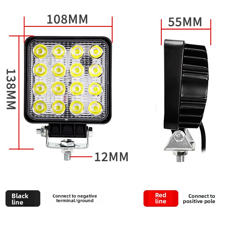 مصباح عمل LED بقوة 48 واط، 16  - مراجعة Heavy Equipment Work وسعره